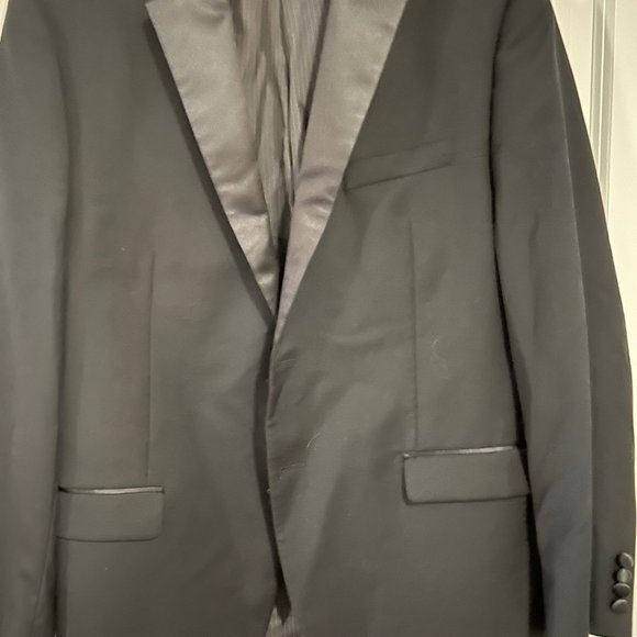 RALPH LAUREN TUXEDO BLAZER SZ 42 R 100% WOOL NATRUAL